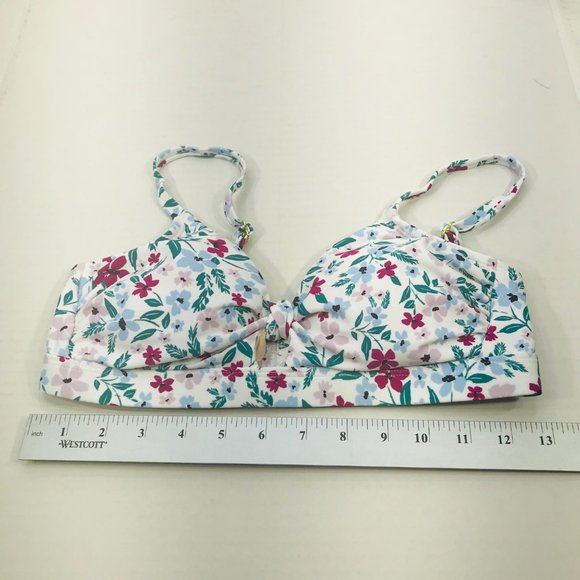 Kona Sol Women's Size Small Knot Front Padded Bikini Swim Top Floral NWOT - Picture 8 of 10